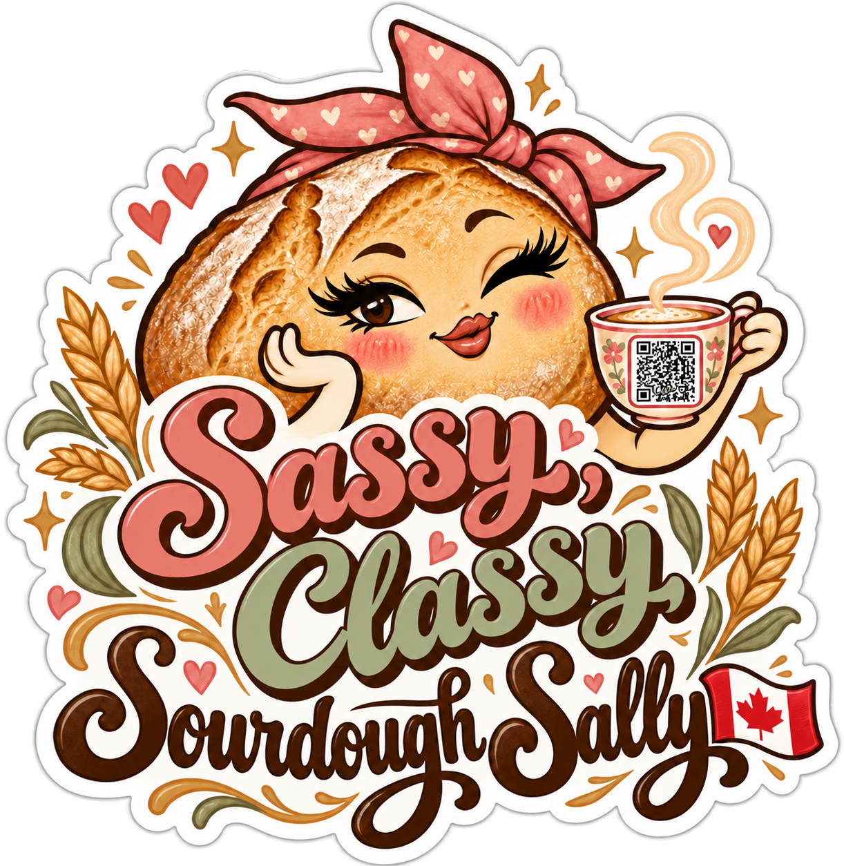 Sassy, Classy Sourdough Sally sticker illustration